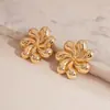 Brincos de Flor de Metal com Agulha de Aço Pétala Gota d'Água Brincos de Alto Padrão Transfronteiriços Europeus e Americanos Brincos com Design de Moda Atacado