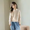 Suéter de Lana para Niños Suéter para Niños Pulóver Camiseta Base de Punto para Niñas Suéter de Lana Espeso Estilo Occidental Otoño e Invierno