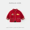 Chaqueta Roja de Año Nuevo para Bebé Niños Dudu, Atuendo de Invierno, Vestido de Cumpleaños Niñas Estilo Chino Nuevo, Traje Tang Infantil