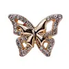 Botón Metálico de Lujo Ligero Incrustado de Diamantes con Forma de Mariposa Botón Pequeño Estilo Chanel Suéter Cárdigan Abrigo para Mujer Hebilla Decorativa para Abrigo