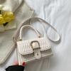 Bolso de mano texturizado de moda de este año 2022 otoño e invierno Nuevo Bolso bandolera de un solo hombro con cierre de herradura Bolso cuadrado pequeño moda