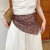 Bufanda de Seda de Lunares Florales de Gama Alta para Mujer, Nuevo Estilo Artístico Pastoral Estilo Chino, Decoración de Cortina de Cuero, Accesorio de Cintura de Nicho para Primavera
