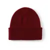 Chapéu de Inverno Personalizado de Malha Grossa de Camada Dupla Cor Sólida Unissex para Frio Rosto Pequeno Grande Circunferência da Cabeça Lã Importada Chapéu Outono/Inverno Transfronteiriço