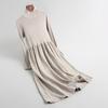 Vestido de Punto Francés de Color Sólido Otoño para la Hora del Té Jiazhi Combinado con Gabardina y Vestido Base de Punto B2036