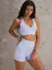Roupas de Yoga Transfronteiriças Femininas Conjunto Esportivo Outdoor Secagem Rápida Shorts de Yoga Colete Fitness Roupa Esportiva Roupas Fitness Tops