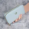 Carteira personalizada de novo estilo para meninas, carteira longa com zíper de camada dupla, leve, luxuosa, estilo japonês e coreano, bolsa de mão de grande capacidade, dobra de 20%