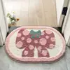 Tapete Estilo Ins de Imitação de Caxemira com Laço Tapete Decorativo para Sala de Estar Absorvente e Fácil de Cuidar Tapete para Piso de Banheiro Tapete para Porta de Entrada