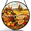 Enfeites de vidro com tema de frutas transfronteiriços, decorações penduradas coloridas para casa, decorações de janela e móbiles de sol para jardim