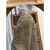 Jeans Color Verde Militar Otoño y Verano para Personas Bajas, Pantalones Anchos Nuevos para Mujer, Diseño Chic 2025, Pantalones Fluidos de Largo Hasta el Suelo