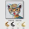 Versão Desenho Animado dos Doze Signos do Zodíaco Pintura a Óleo Pintada à Mão Rato, Boi, Tigre, Coelho, Dragão, Serpente, Cavalo, Ovelha, Macaco, Galo, Cachorro e Coelho, Pintura Decorativa para Sala de Estar Moderna