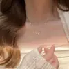 Colar Borboleta Pedra Olho de Gato Luxo Leve Feminino 2023 Novo Fashionável Nicho High-end Corrente para Clavícula Corrente de Colar Simples Versátil