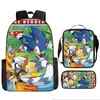 Popular Mochila de Comercio Exterior de Dibujos Animados Sonic para Estudiante de Escuela Primaria Mochila de Tendencia Transfronteriza Bolso Escolar Europeo y Americano