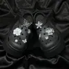 Acessórios para Sapato Clog Jardim ao Luar Flor de Lantejoula Retro Charms para Sapato Acessórios Destacáveis de Cristal para Sapato
