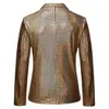 Terno Único Masculino Estilo Europeu Xadrez Carimbado a Ouro Tendência para Boate Studio Festa Europeia e Americana Zt-X48