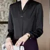 Camisa Blanca de Manga Larga con Cuello en V Estilo Coreano Nueva Primavera para Mujer Simple Versátil Ropa de Trabajo Camisa Profesional Top