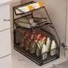 Estante de almacenamiento para debajo del fregadero, estante doble extraíble para debajo del mueble del lavabo del baño, cesta de almacenamiento multifuncional para gabinetes