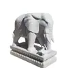 Par de Elefantes Esculpidos em Mármore Branco para Entrada de Villa, Hotel, Pátio de Banco, Decoração de Abertura com Elefante de Mármore