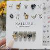 Paquete de materiales de joyería para uñas popular en Tiktok nuevo taladro para uñas de color morado lavanda de alta calidad bolsa de diamantes de combinación para uñas
