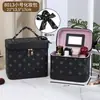 Nova Bolsa de Maquiagem Estilo Balde Lenço de Seda Moda de Alta Qualidade Cilíndrica Estampada Xadrez Estojo de Maquiagem Portátil Caixa de Presente