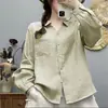 Camisa Casual Simple Ligera de Manga Larga para Mujer 2026 Nuevo Estilo de Primavera Holgada Casual Moda Ropa de Trabajo Versátil Tendencia de Camisa