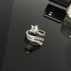 Anillo Meteoro Diseño Nicho para Mujer Lujo Accesible Alta Gama Estilo Frío Ins Incrustado con Zircón Estrella Fragancia Pequeña Abertura