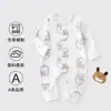 Ropa de una pieza de algodón puro para recién nacidos, ropa de dormir para primavera y otoño de cuatro estaciones para bebés, traje para salir y gatear, mameluco sin huesos para bebé