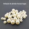 Pérolas artificiais ABS contas soltas com furos contas DIY feitas à mão material tecido com contas pérolas decorativas foscas enrugadas