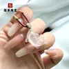 Pingente de Cadeado de Calcedônia Branca Natural de Alta Qualidade para Mulheres, Design Exclusivo, Luxo Leve de Ponta, Presente Exquisito para Melhores Amigas