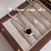 Joyería de Estilo Japonés y K-Style Ins Plata Esterlina S925 Cuadrada Marca Ágata Negra Collar Nicho Personalizado Collar de Alta Gama para Mujer