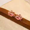 Brincos de gato de zircônia cúbica de estilo coreano, doces e elegantes, inspirados no Instagram, de luxo, nicho, requintados, de alta qualidade, simples e fofos para mulheres