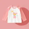 Camisetas de Algodão Puro Infantis para Primavera e Outono de Manga Longa, Tops de Outono para Meninos, Para Usar Sozinho, Camisetas Básicas para Meninos e Meninas, Tops Estilo Infantil