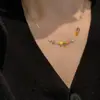 Colar Colorido de Pedras Naturais Suturadas para Mulheres, Design de Nicho Simples e Elegante, Moda de Alto Padrão, Corrente Versátil para Clavícula Atacado
