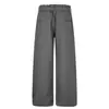 C992 Estilo Old Money da High Street Unissex High-End Design de Dobras Plissadas Corte Reto Calças Casuais Largas Soltas Masculinas