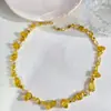 Moda Europea y Americana Verde Colorido Cristal Degradado Verde Cristal Asimétrico Conjunto de Collar y Pulsera Lujo Accesible Exquisito Gama Alta