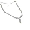 Collar Cuadrado con Letra Geométrica Estilo Coreano para Mujer, Moderno y Versátil, Cadena de Clavícula de Gama Alta, Tendencia en Collares de Diseño Nicho