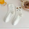 Calcetines de tubo medio para mujer, Calcetines de primavera y verano, Calcetines de algodón con diseño de chica linda de dibujos animados estilo japonés, Calcetines de dibujos animados