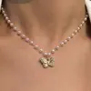 Colar de pérolas em formato de coração estilo ins de verão europeu e americano, nicho, doce, cool, moda de garota popular, colar de contas para mulheres, atacado