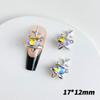 Amor Saturno em torno de super flash torto coração diamante liga unhas joias brincos de unha luz unha de luxo acessórios high-end