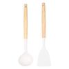 Espátula de Silicona con Mango de Madera Mediano Espátula para Cocinar Cuchara para Sopa Antiadherente Espátula Especial Cuchara para Cocinar Doméstica Espátula