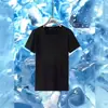 Camiseta Masculina de Seda Fina para Cruzar Fronteiras, Secagem Rápida, Verão, Respirável, Moderna, Versátil, Casual, Gola Redonda, Manga Curta, Estampa de Imagem, Atacado