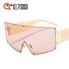 Europa y Estados Unidos montura grande metal una pieza color patas de gafas pc gafas de sol de moda personalidad combinable transfronterizas gafas de sol populares 2025