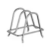 Estante de acero inoxidable para tablas de cortar para uso doméstico, soporte de doble capa para tabla de cortar con base elevada, soporte para tapas de ollas, soporte de encimera para cuchillos de cocina y tablas de cortar DZ