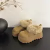 Sapatos Birkenstock de Pelúcia Quente Pequenos Simples para Pessoas Mulheres 2026 Inverno Sola Grossa Aumento de Altura Quente Adiciona Fleece Sola Plataforma Sapatos de Algodão