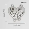 Accesorios Casuales DIY Pareja Corazón Empalmado Colgante Doble Aleación Galvanoplastia Joyería Collar Pulsera Colgante Pequeño