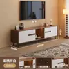 Mesa de Centro Retráctil Combinación de Mueble de TV Armario de Almacenamiento para Sala de Estar Mueble de TV Sencillo Gabinete de Piso para Apartamento Pequeño