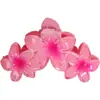 Clássico do TikTok Cor Gradiente Jelly Três Flores Presilha de Cabelo Flor Plumeria Estilo Férias na Praia Presilha de Garra Flor Única