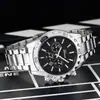 Reloj para Hombre Tendencia de Moda Esfera Grande con Calendario Correa de Acero Resistente al Agua Reloj de Cuarzo Venta al por Mayor