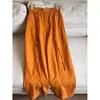 2026 Calça Casual de Cintura Elástica em Liocel Casual Reta de Perna Larga Cropped Faca Curva Pequena Calça de Nove Pontos Atacado H14BK8976
