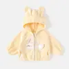 Chaqueta con capucha de otoño e invierno para bebé, cárdigan lindo de dibujos animados para niña, mono de forro polar para bebé, ropa exterior holgada 6132