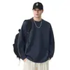 Novidade Outono 2026: Moletom Masculino Gola Redonda com Design Listrado, Estilo High Street Americano, Caimento Solto, Confortável, Versátil, Casual, Tendência, Moderno